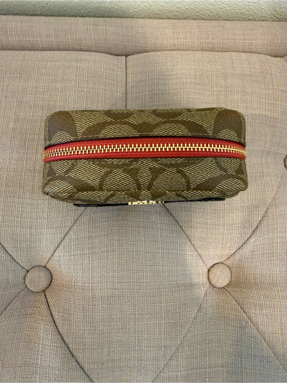 Coach Pouch Monogram Tan with Patches - Picture 6 of 9